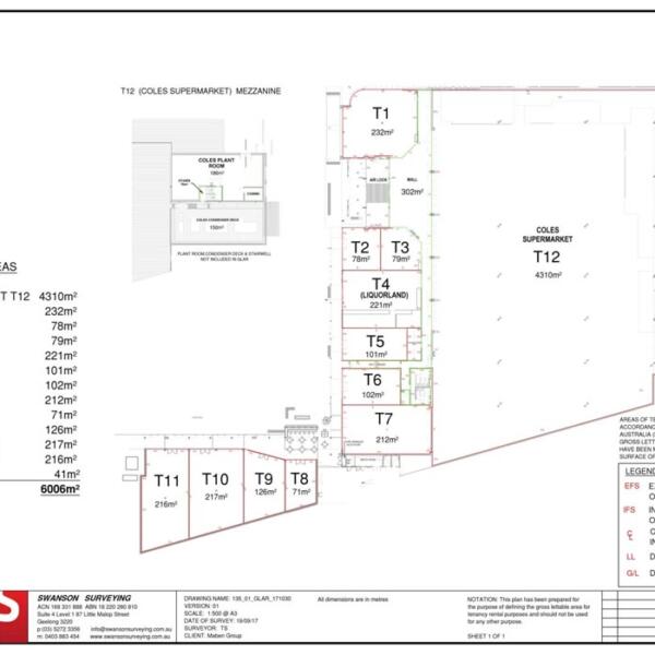 Net Lettable Area Plan - Coles, Colac