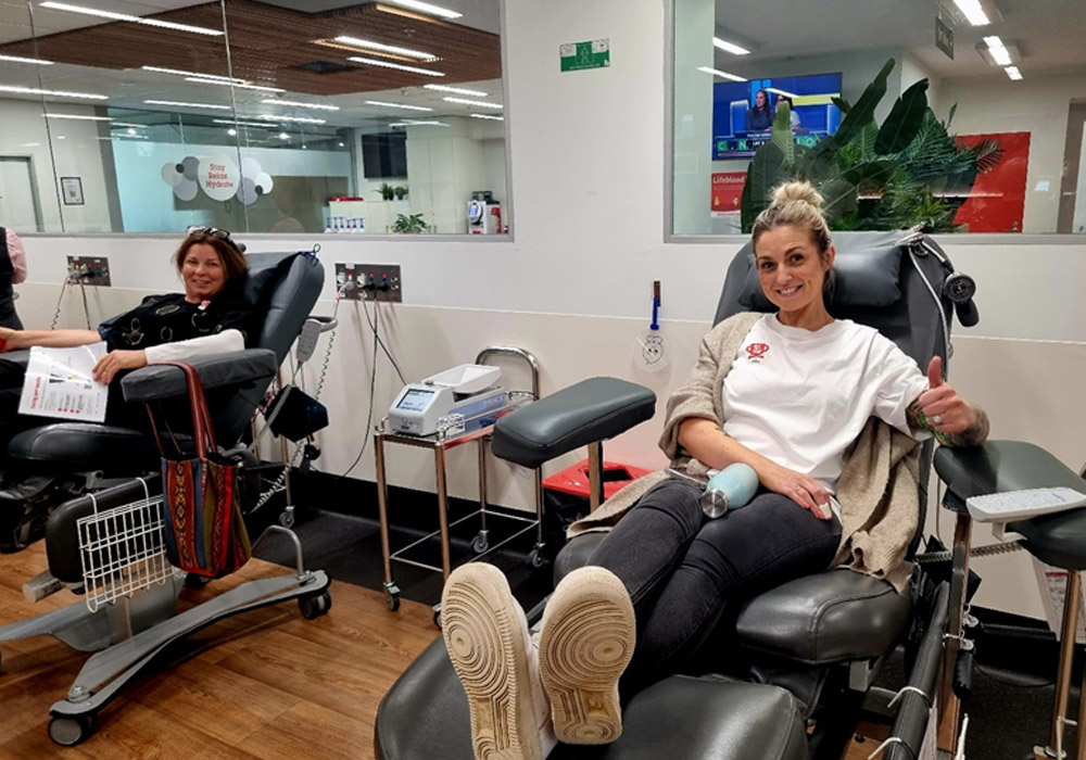 Swanson Surveying Lifeblood Team donating blood and plasma in Geelong